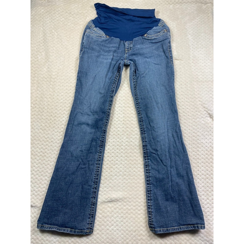 Oh Baby by Motherhood Maternity Bootcut Blue Jeans Belly Band Small Medium Wash